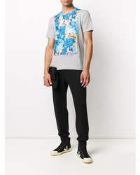 graues bedrucktes T-Shirt mit einem Rundhalsausschnitt von Comme Des Garcons SHIRT