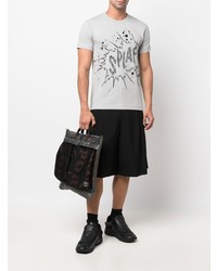 graues bedrucktes T-Shirt mit einem Rundhalsausschnitt von Comme Des Garcons SHIRT