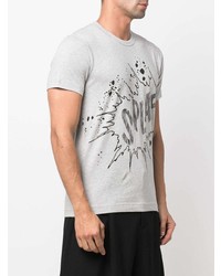 graues bedrucktes T-Shirt mit einem Rundhalsausschnitt von Comme Des Garcons SHIRT