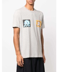graues bedrucktes T-Shirt mit einem Rundhalsausschnitt von Comme Des Garcons SHIRT
