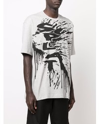 graues bedrucktes T-Shirt mit einem Rundhalsausschnitt von Comme Des Garcons SHIRT