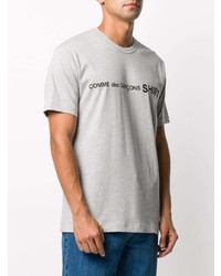 graues bedrucktes T-Shirt mit einem Rundhalsausschnitt von Comme Des Garcons SHIRT