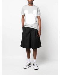 graues bedrucktes T-Shirt mit einem Rundhalsausschnitt von Comme Des Garcons SHIRT