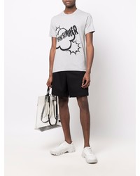 graues bedrucktes T-Shirt mit einem Rundhalsausschnitt von Comme Des Garcons SHIRT