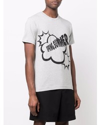 graues bedrucktes T-Shirt mit einem Rundhalsausschnitt von Comme Des Garcons SHIRT