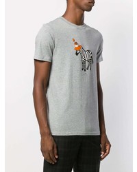 graues bedrucktes T-Shirt mit einem Rundhalsausschnitt von PS Paul Smith