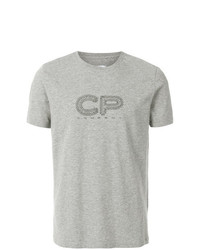 graues bedrucktes T-Shirt mit einem Rundhalsausschnitt von CP Company