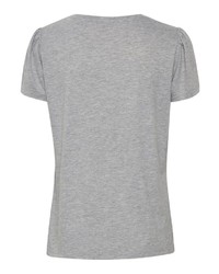 graues bedrucktes T-Shirt mit einem Rundhalsausschnitt von Cream