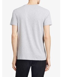 graues bedrucktes T-Shirt mit einem Rundhalsausschnitt von Burberry