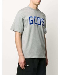 graues bedrucktes T-Shirt mit einem Rundhalsausschnitt von Gcds