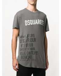 graues bedrucktes T-Shirt mit einem Rundhalsausschnitt von DSQUARED2