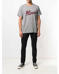 graues bedrucktes T-Shirt mit einem Rundhalsausschnitt von VISVIM