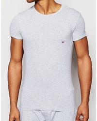 graues bedrucktes T-Shirt mit einem Rundhalsausschnitt von Emporio Armani