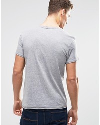 graues bedrucktes T-Shirt mit einem Rundhalsausschnitt von Esprit