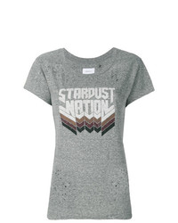 graues bedrucktes T-Shirt mit einem Rundhalsausschnitt von Current/Elliott