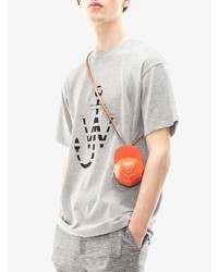 graues bedrucktes T-Shirt mit einem Rundhalsausschnitt von JW Anderson