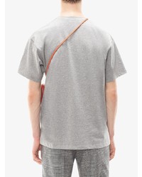 graues bedrucktes T-Shirt mit einem Rundhalsausschnitt von JW Anderson