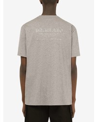 graues bedrucktes T-Shirt mit einem Rundhalsausschnitt von Dolce & Gabbana