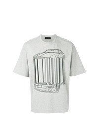 graues bedrucktes T-Shirt mit einem Rundhalsausschnitt von Diesel Black Gold