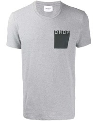 graues bedrucktes T-Shirt mit einem Rundhalsausschnitt von Dondup