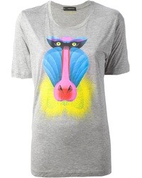 graues bedrucktes T-Shirt mit einem Rundhalsausschnitt von DSquared