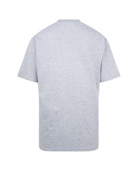 graues bedrucktes T-Shirt mit einem Rundhalsausschnitt von Supreme