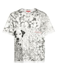 graues bedrucktes T-Shirt mit einem Rundhalsausschnitt von Eckhaus Latta