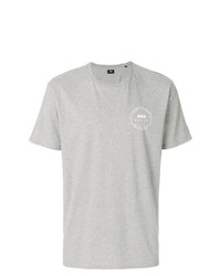 graues bedrucktes T-Shirt mit einem Rundhalsausschnitt von Edwin