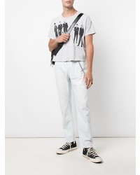 graues bedrucktes T-Shirt mit einem Rundhalsausschnitt von Enfants Riches Deprimes