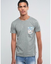 graues bedrucktes T-Shirt mit einem Rundhalsausschnitt von Esprit
