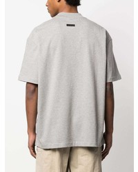 graues bedrucktes T-Shirt mit einem Rundhalsausschnitt von Fear Of God