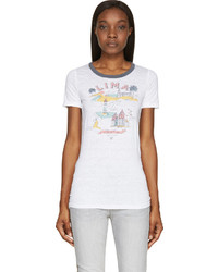 graues bedrucktes T-Shirt mit einem Rundhalsausschnitt von Etoile Isabel Marant