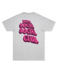 graues bedrucktes T-Shirt mit einem Rundhalsausschnitt von Anti Social Social Club