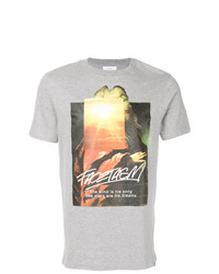 graues bedrucktes T-Shirt mit einem Rundhalsausschnitt von Facetasm