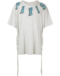 graues bedrucktes T-Shirt mit einem Rundhalsausschnitt von Faith Connexion