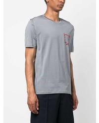 graues bedrucktes T-Shirt mit einem Rundhalsausschnitt von Kiton