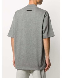 graues bedrucktes T-Shirt mit einem Rundhalsausschnitt von Ermenegildo Zegna