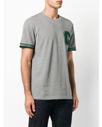 graues bedrucktes T-Shirt mit einem Rundhalsausschnitt von CK Calvin Klein