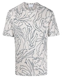 graues bedrucktes T-Shirt mit einem Rundhalsausschnitt von Ferragamo