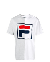 graues bedrucktes T-Shirt mit einem Rundhalsausschnitt von Fila