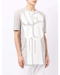 graues bedrucktes T-Shirt mit einem Rundhalsausschnitt von 11 By Boris Bidjan Saberi