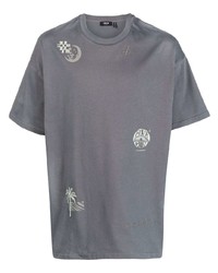 graues bedrucktes T-Shirt mit einem Rundhalsausschnitt von FIVE CM