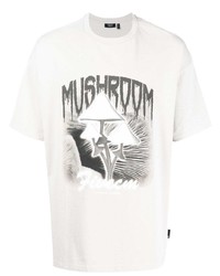 graues bedrucktes T-Shirt mit einem Rundhalsausschnitt von FIVE CM