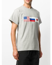 graues bedrucktes T-Shirt mit einem Rundhalsausschnitt von Gosha Rubchinskiy