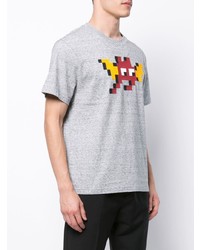 graues bedrucktes T-Shirt mit einem Rundhalsausschnitt von Mostly Heard Rarely Seen 8-Bit