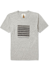 graues bedrucktes T-Shirt mit einem Rundhalsausschnitt von Folk