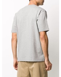 graues bedrucktes T-Shirt mit einem Rundhalsausschnitt von Junya Watanabe MAN