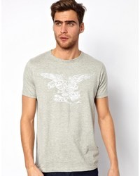 graues bedrucktes T-Shirt mit einem Rundhalsausschnitt von French Connection