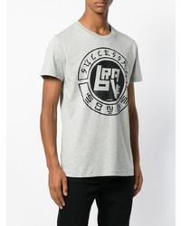 graues bedrucktes T-Shirt mit einem Rundhalsausschnitt von Diesel