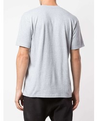 graues bedrucktes T-Shirt mit einem Rundhalsausschnitt von Supreme